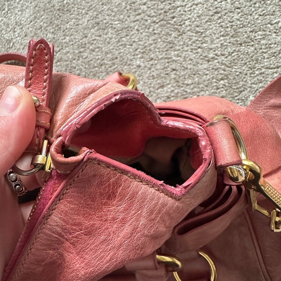 Miu Miu Vitello Bow Pink Leather Vintage y2k Shoulder Crossbody Handbag - Picture 11 of 11